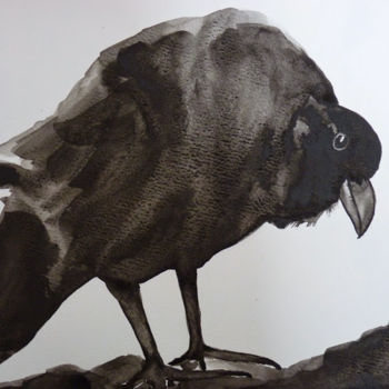 Malerei mit dem Titel ""Raven"" von Indira Yartsev, Original-Kunstwerk
