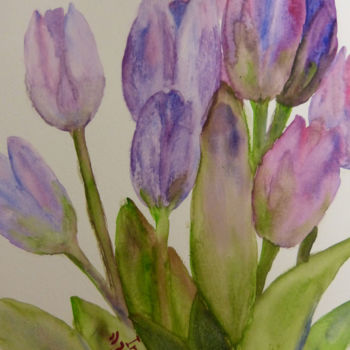 Malerei mit dem Titel "Tulips" von Indira Yartsev, Original-Kunstwerk