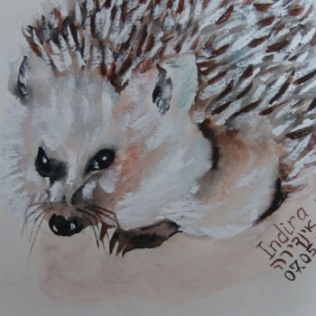 Картина под названием "Hedgehog" - Indira Yartsev, Подлинное произведение искусства