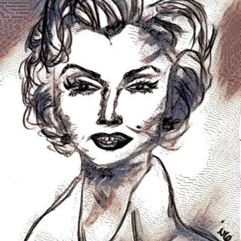 Disegno intitolato "Marilyn" da Art Ire, Opera d'arte originale