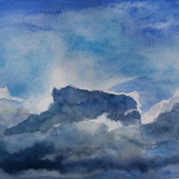 Peinture intitulée "Dévorer le ciel (Pa…" par Isabelle Tanguy, Œuvre d'art originale, Aquarelle
