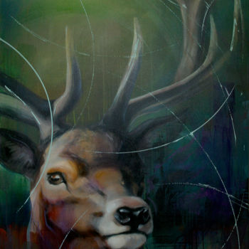 Painting titled "Soul Of The Woods" by C. Delagachette, Original Artwork, Acrylic