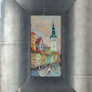 Картина под названием "Таллинн" - Sergey Nikolaevich Rybak, Подлинное произведение искусства, Масло Установлен на Деревянная…