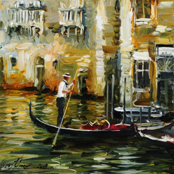 Ζωγραφική με τίτλο "Venice" από Андрей Фиголь, Αυθεντικά έργα τέχνης, Λάδι