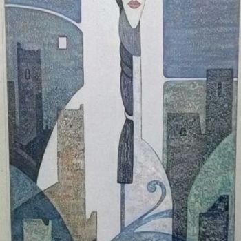 Картина под названием "Хранительница" - Тина, Подлинное произведение искусства, Масло