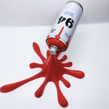 Sculpture intitulée "Splash It 94 rouge" par 2fast, Œuvre d'art originale, Résine