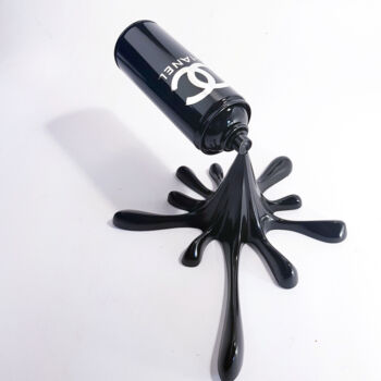 Sculpture titled "Splash It Chanel" by 2fast, Original Artwork, Stainless Steel Mounted on Metal