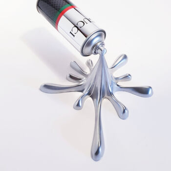 「SPLASH IT- GUCCI」というタイトルの彫刻 2fastによって, オリジナルのアートワーク, アルミニウム