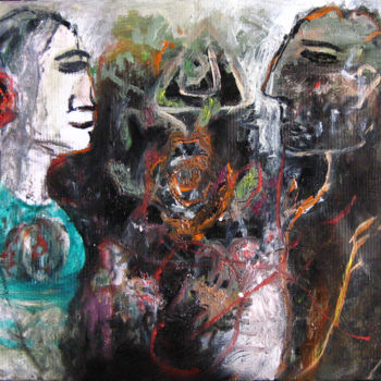 Peinture intitulée "he and she #ArtistS…" par Viktor Gutsu, Œuvre d'art originale, Huile Monté sur Châssis en bois