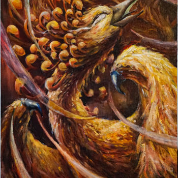 Painting titled "Fire" by Nikita Ilin, Original Artwork, Oil