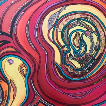 Painting titled "L'oreille / The ear" by Louv, Original Artwork, Acrylic