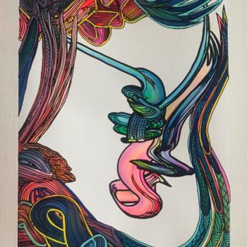 "Colibri / Hummingbi…" başlıklı Tablo Louv tarafından, Orijinal sanat, Akrilik