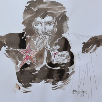 Pintura titulada "Last Black Don" por Roman Bonchuk, Obra de arte original, Tinta