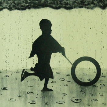 Painting titled "Childhood" by Artist Varun Tandon, Original Artwork, Acrylic