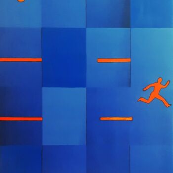 Ζωγραφική με τίτλο "Il salto (scomposiz…" από Tullio Mesi, Αυθεντικά έργα τέχνης, Ψηφιακή εκτύπωση Τοποθετήθηκε στο Ξύλινο φ…