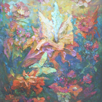 Painting titled "Floral Fantasy" by Andrew Vlasov, Original Artwork, Oil