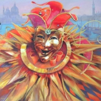Painting titled "Carnival of Venice" by Andrew Vlasov, Original Artwork, Oil