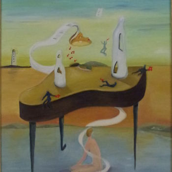Peinture intitulée "Musa ispiratrice" par Marina Crisafio, Œuvre d'art originale, Huile