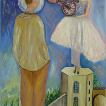 Malerei mit dem Titel "Amore Impossibile" von Marina Crisafio, Original-Kunstwerk, Öl