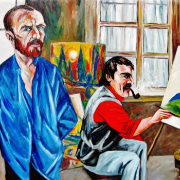 Painting titled ""Van Gogh & Gauguin"" by Gianni Marrone, Original Artwork