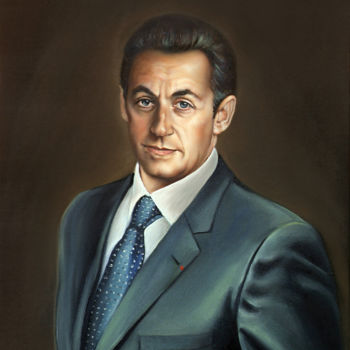 Painting titled "Nicolas Sarkozy pré…" by Zadik, Original Artwork