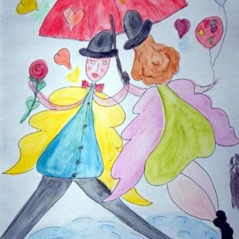 Painting titled "Showers of Love & S…" by Jeff Zarb Artiste Chic, Original Artwork, Oil