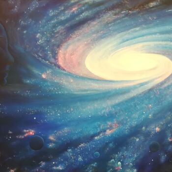 Peinture intitulée "Galaxie" par Artistedz, Œuvre d'art originale, Huile