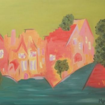 Painting titled "Bruges" by Myriam L, Original Artwork, Oil