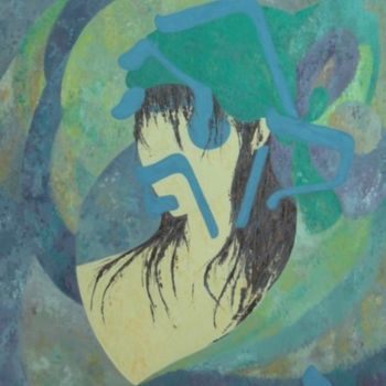 Peinture intitulée "Lecture d'un visage…" par Myriam L, Œuvre d'art originale