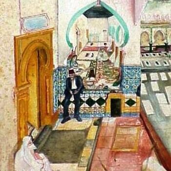 Schilderij getiteld "la mosquée de sidi…" door Nouredinebouzidiart, Origineel Kunstwerk