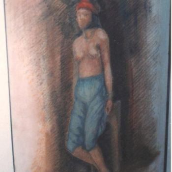Peinture intitulée "fillette type indig…" par Nouredinebouzidiart, Œuvre d'art originale