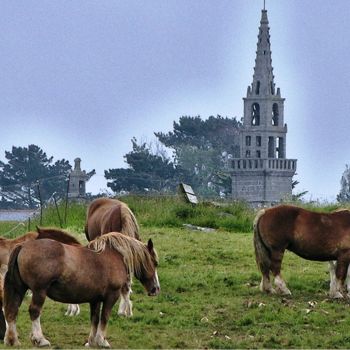 Photographie intitulée "Postiers Bretons à…" par Michel Stephan, Œuvre d'art originale, Photographie numérique