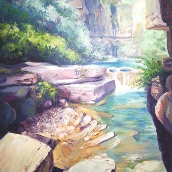 Painting titled ""In the mountains"" by Galina Ivanova, Original Artwork, Oil