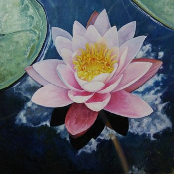 Malerei mit dem Titel ""Water lily"" von Galina Ivanova, Original-Kunstwerk, Öl