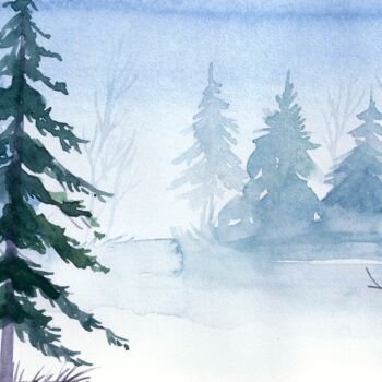 Arte digitale intitolato "Hand-drawn Winter W…" da Artistic Paradigms, Opera d'arte originale, Pittura digitale
