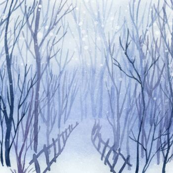 Digital Arts titled "Hand-drawn Winter W…" by Artistic Paradigms, Original Artwork, Digital Painting