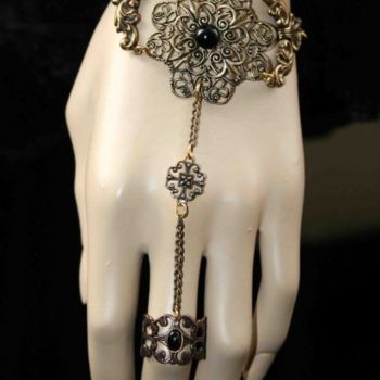 Ambacht getiteld "Bracelet Bague (Ony…" door Ar'Tistic, Origineel Kunstwerk, Juwelen