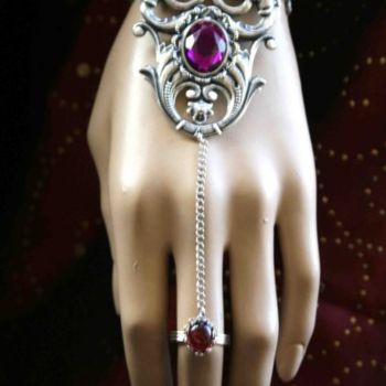 Ambacht getiteld "Bracelet Bague (mau…" door Ar'Tistic, Origineel Kunstwerk, Juwelen