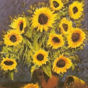 Pintura intitulada ""Sunflowers"" por Artistjohannes (C) 1995 Vdmfk, Obras de arte originais, Óleo