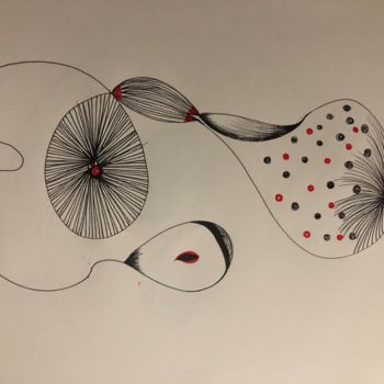 Dessin intitulée "In the air" par Anna Kruger, Œuvre d'art originale, Crayon