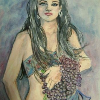 Painting titled "Lady of the grapes" by Lenore Schenk, Original Artwork