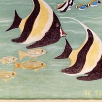 Painting titled "Fish life" by Lenore Schenk, Original Artwork, Oil