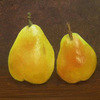 Schilderij getiteld "Pears" door Mishel Vanderten, Origineel Kunstwerk