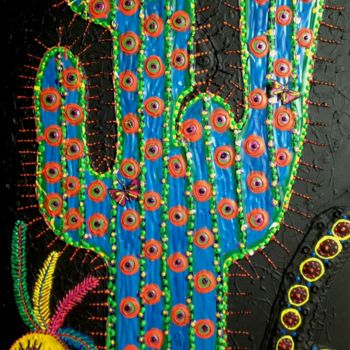 Peinture intitulée "Cactus" par Nine, Œuvre d'art originale, Acrylique