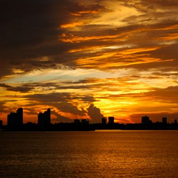 Fotografia intitulada "Miami Beach Sunset" por Nine, Obras de arte originais