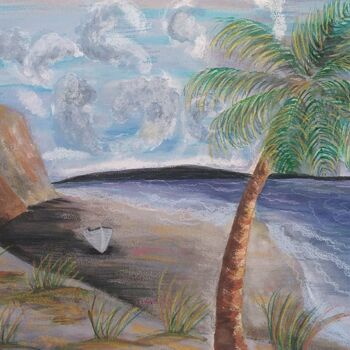 Malerei mit dem Titel "Island" von Artistry By Ajanta, Original-Kunstwerk, Aquarell