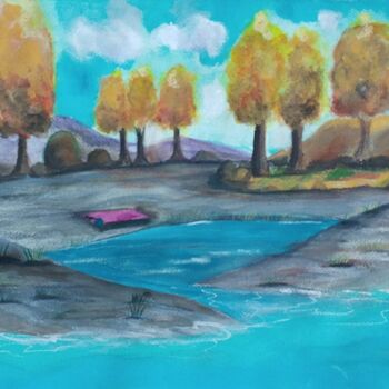 Pintura titulada "A Pretty Place" por Artistry By Ajanta, Obra de arte original, Acuarela