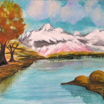 Картина под названием "Autumn" - Artistry By Ajanta, Подлинное произведение искусства, Акварель