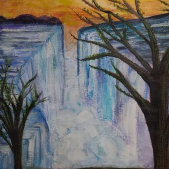 Painting titled "Sunset Backdrop" by Artistry By Ajanta, Original Artwork