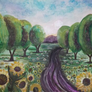 Malerei mit dem Titel "A Path Leading to S…" von Artistry By Ajanta, Original-Kunstwerk